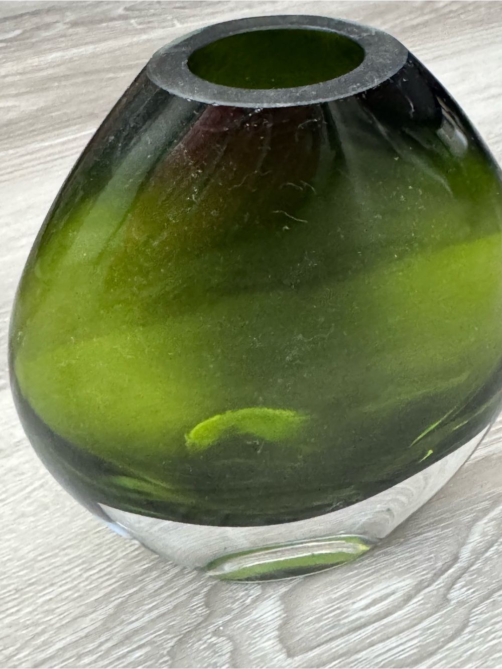 Small Green Art Glass Bud Vase